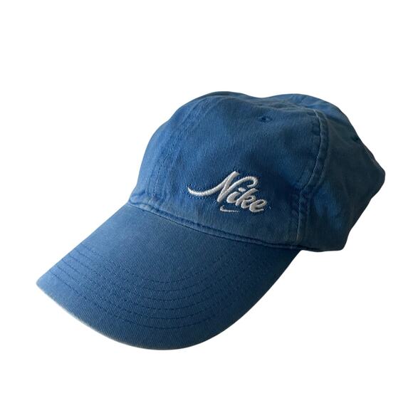 Nike Accessories - Vintage Nike and swoosh adjustable hook and loop baseball hat Y2K blue women’s